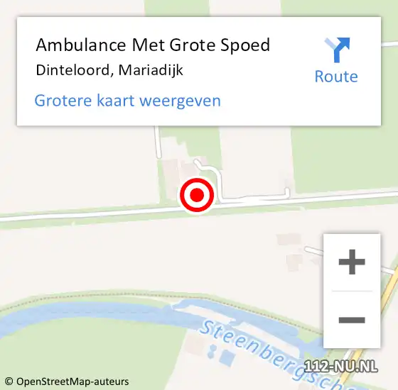 Locatie op kaart van de 112 melding: Ambulance Met Grote Spoed Naar Dinteloord, Mariadijk op 13 maart 2015 12:45
