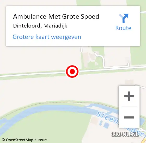 Locatie op kaart van de 112 melding: Ambulance Met Grote Spoed Naar Dinteloord, Mariadijk op 13 maart 2015 12:55
