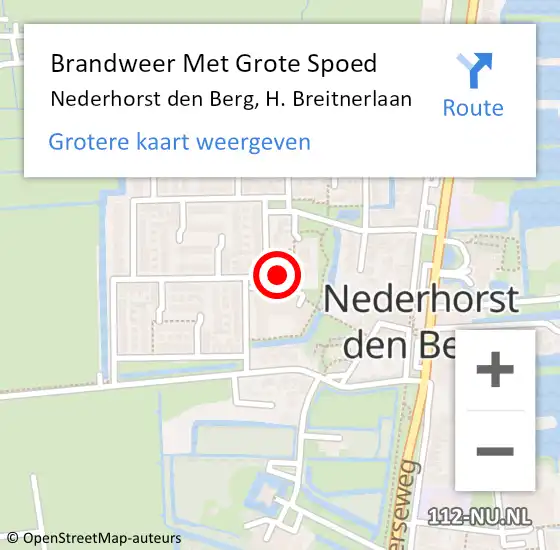 Locatie op kaart van de 112 melding: Brandweer Met Grote Spoed Naar Nederhorst den Berg, H. Breitnerlaan op 13 maart 2015 14:32