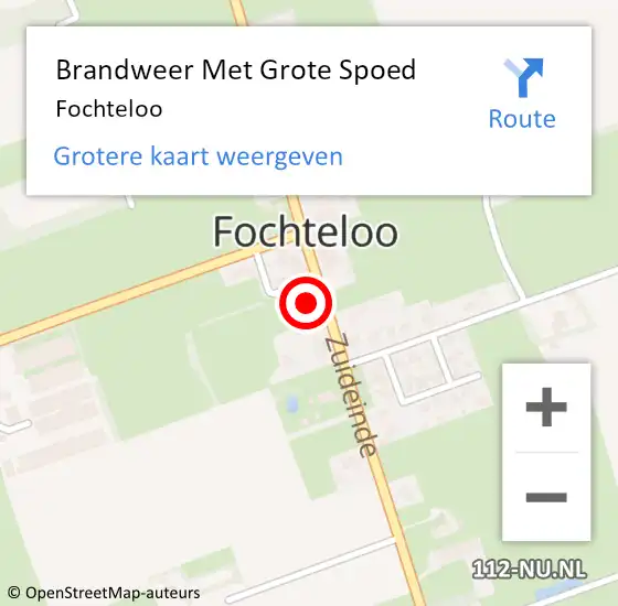 Locatie op kaart van de 112 melding: Brandweer Met Grote Spoed Naar Fochteloo op 13 maart 2015 14:39