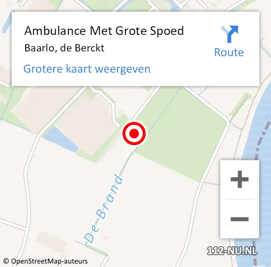 Locatie op kaart van de 112 melding: Ambulance Met Grote Spoed Naar Baarlo, de Berckt op 13 maart 2015 15:14