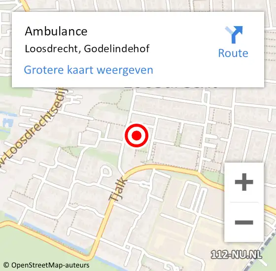 Locatie op kaart van de 112 melding: Ambulance Loosdrecht, Godelindehof op 13 maart 2015 16:07