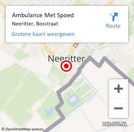 Locatie op kaart van de 112 melding: Ambulance Met Spoed Naar Neeritter, Bosstraat op 13 maart 2015 16:20