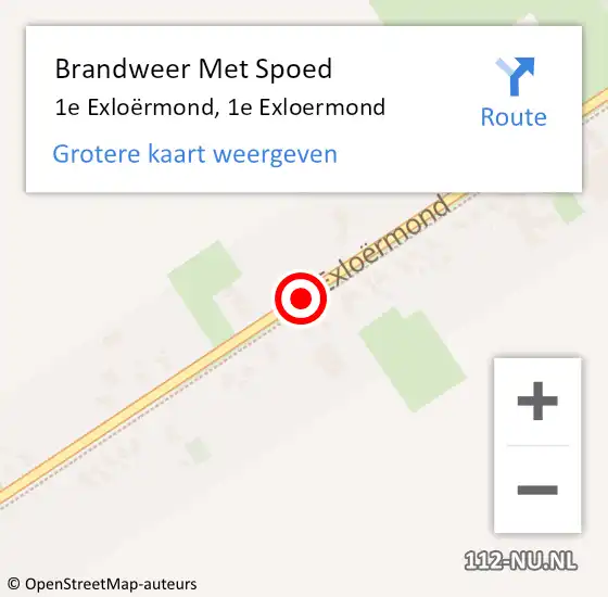 Locatie op kaart van de 112 melding: Brandweer Met Spoed Naar 1e Exloërmond, 1e Exloermond op 13 maart 2015 16:39