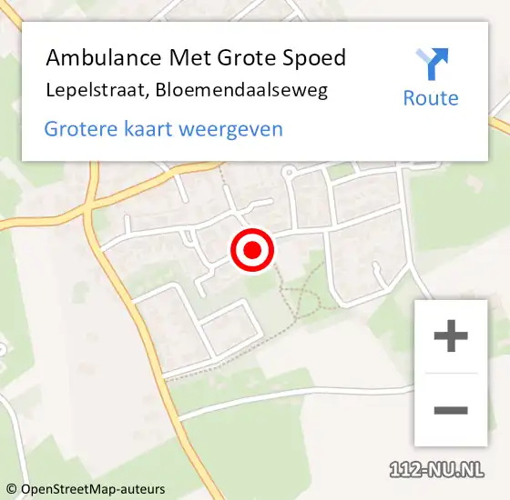 Locatie op kaart van de 112 melding: Ambulance Met Grote Spoed Naar Lepelstraat, Bloemendaalseweg op 13 maart 2015 17:25