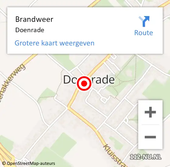 Locatie op kaart van de 112 melding: Brandweer Doenrade op 13 maart 2015 19:27