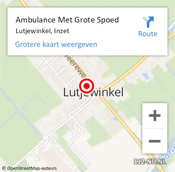 Locatie op kaart van de 112 melding: Ambulance Met Grote Spoed Naar Lutjewinkel, Inzet op 1 november 2013 16:03