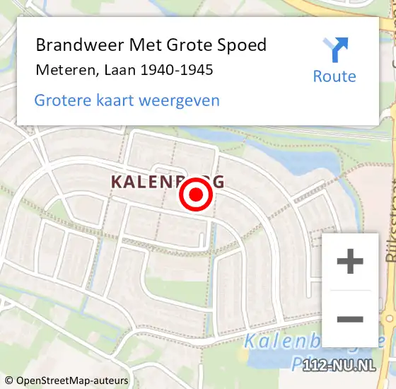 Locatie op kaart van de 112 melding: Brandweer Met Grote Spoed Naar Meteren, Laan 1940-1945 op 13 maart 2015 21:06