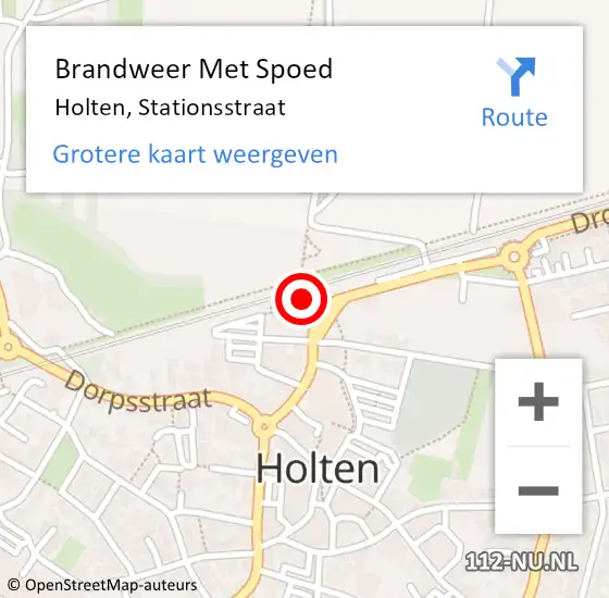 Locatie op kaart van de 112 melding: Brandweer Met Spoed Naar Holten, Stationsstraat op 13 maart 2015 21:27