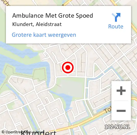 Locatie op kaart van de 112 melding: Ambulance Met Grote Spoed Naar Klundert, Aleidstraat op 13 maart 2015 21:44