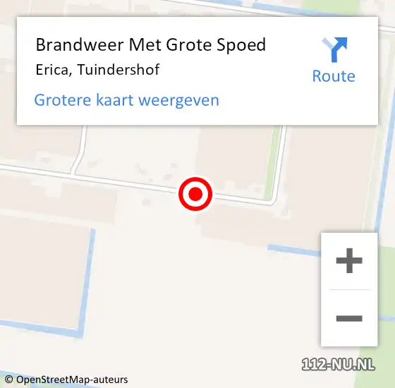 Locatie op kaart van de 112 melding: Brandweer Met Grote Spoed Naar Erica, Tuindershof op 13 maart 2015 22:07