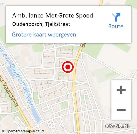 Locatie op kaart van de 112 melding: Ambulance Met Grote Spoed Naar Oudenbosch, Tjalkstraat op 13 maart 2015 23:45