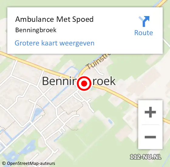 Locatie op kaart van de 112 melding: Ambulance Met Spoed Naar Benningbroek, Dokter de Vriesstraat op 14 maart 2015 00:27