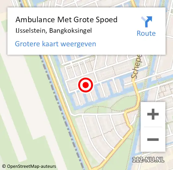 Locatie op kaart van de 112 melding: Ambulance Met Grote Spoed Naar IJsselstein, Bangkoksingel op 14 maart 2015 02:02