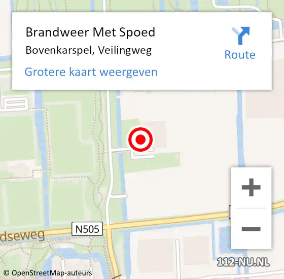 Locatie op kaart van de 112 melding: Brandweer Met Spoed Naar Bovenkarspel, Veilingweg op 1 november 2013 16:18