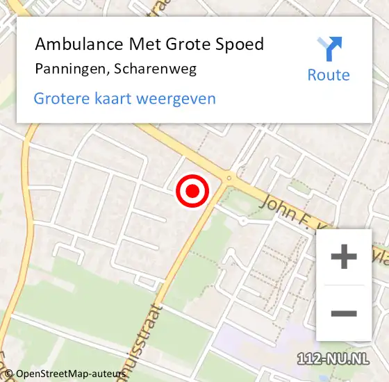 Locatie op kaart van de 112 melding: Ambulance Met Grote Spoed Naar Panningen, Scharenweg op 14 maart 2015 03:48