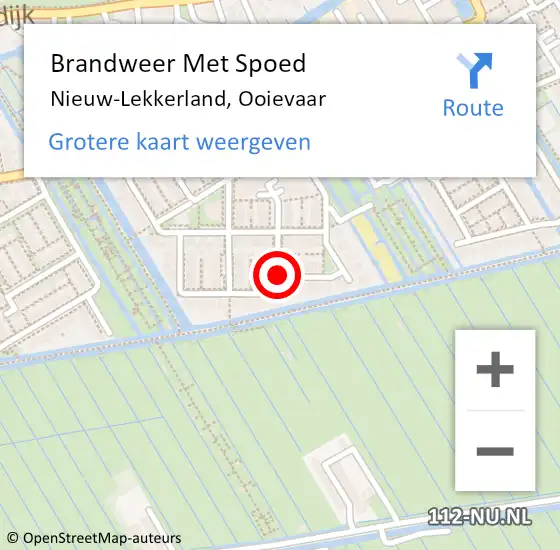 Locatie op kaart van de 112 melding: Brandweer Met Spoed Naar Nieuw-Lekkerland, Ooievaar op 14 maart 2015 06:13