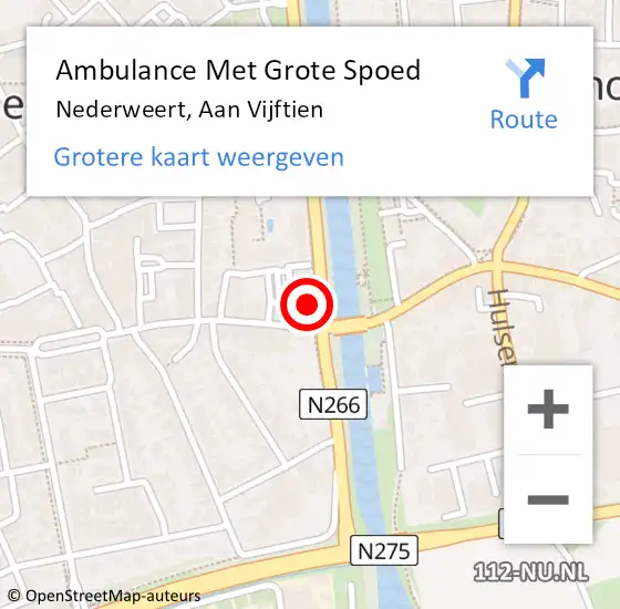 Locatie op kaart van de 112 melding: Ambulance Met Grote Spoed Naar Nederweert, Aan Vijftien op 14 maart 2015 09:27