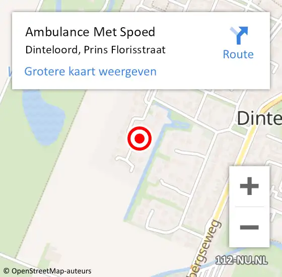 Locatie op kaart van de 112 melding: Ambulance Met Spoed Naar Dinteloord, Prins Florisstraat op 14 maart 2015 09:48