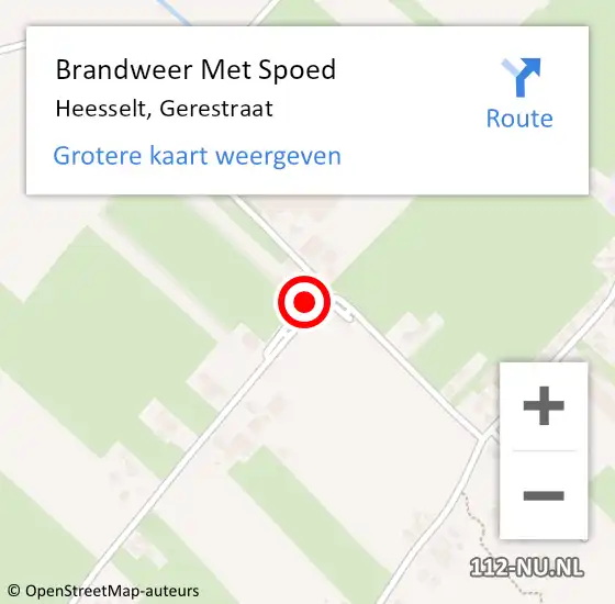 Locatie op kaart van de 112 melding: Brandweer Met Spoed Naar Heesselt, Gerestraat op 14 maart 2015 10:56