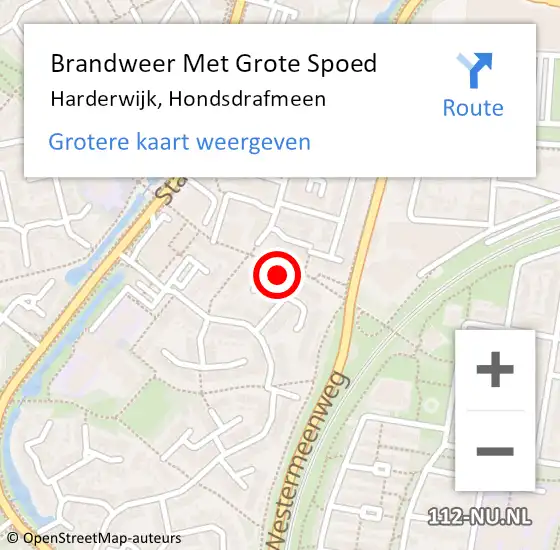 Locatie op kaart van de 112 melding: Brandweer Met Grote Spoed Naar Harderwijk, Hondsdrafmeen op 14 maart 2015 11:03