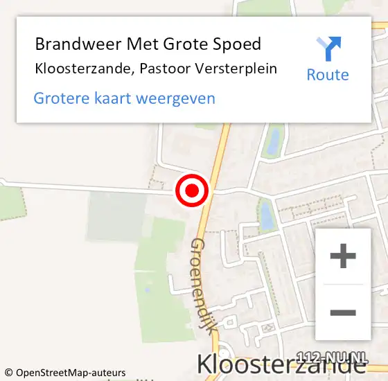 Locatie op kaart van de 112 melding: Brandweer Met Grote Spoed Naar Kloosterzande, Pastoor Versterplein op 1 november 2013 16:49