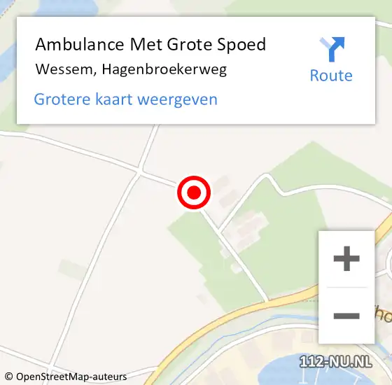 Locatie op kaart van de 112 melding: Ambulance Met Grote Spoed Naar Wessem, Hagenbroekerweg op 14 maart 2015 12:57