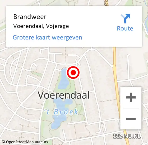 Locatie op kaart van de 112 melding: Brandweer Voerendaal, Vojerage op 14 maart 2015 14:07