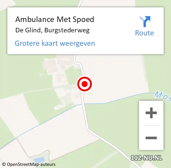 Locatie op kaart van de 112 melding: Ambulance Met Spoed Naar De Glind, Burgstederweg op 14 maart 2015 14:53