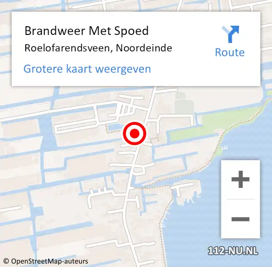 Locatie op kaart van de 112 melding: Brandweer Met Spoed Naar Roelofarendsveen, Noordeinde op 14 maart 2015 15:34