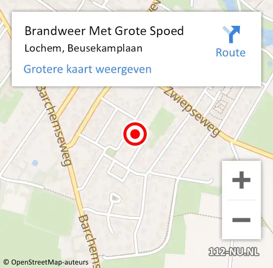 Locatie op kaart van de 112 melding: Brandweer Met Grote Spoed Naar Lochem, Beusekamplaan op 14 maart 2015 15:49