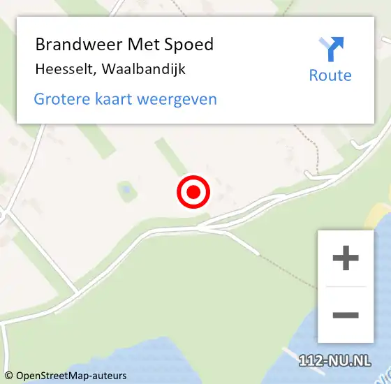 Locatie op kaart van de 112 melding: Brandweer Met Spoed Naar Heesselt, Waalbandijk op 14 maart 2015 16:03