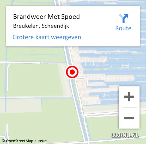 Locatie op kaart van de 112 melding: Brandweer Met Spoed Naar Breukelen, Scheendijk op 14 maart 2015 16:43