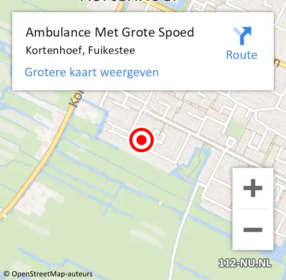 Locatie op kaart van de 112 melding: Ambulance Met Grote Spoed Naar Kortenhoef, Fuikestee op 14 maart 2015 16:57