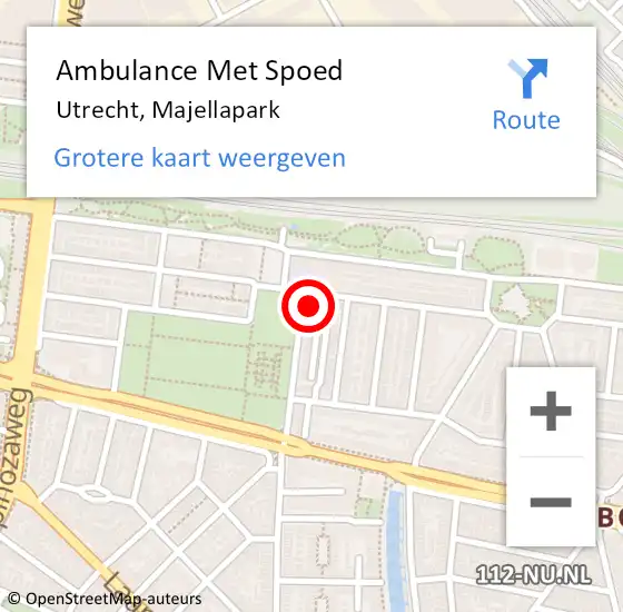 Locatie op kaart van de 112 melding: Ambulance Met Spoed Naar Utrecht, Majellapark op 14 maart 2015 18:37