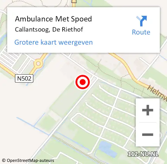 Locatie op kaart van de 112 melding: Ambulance Met Spoed Naar Callantsoog, De Riethof op 14 maart 2015 18:48