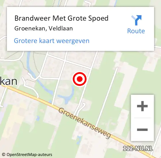 Locatie op kaart van de 112 melding: Brandweer Met Grote Spoed Naar Groenekan, Veldlaan op 14 maart 2015 18:57