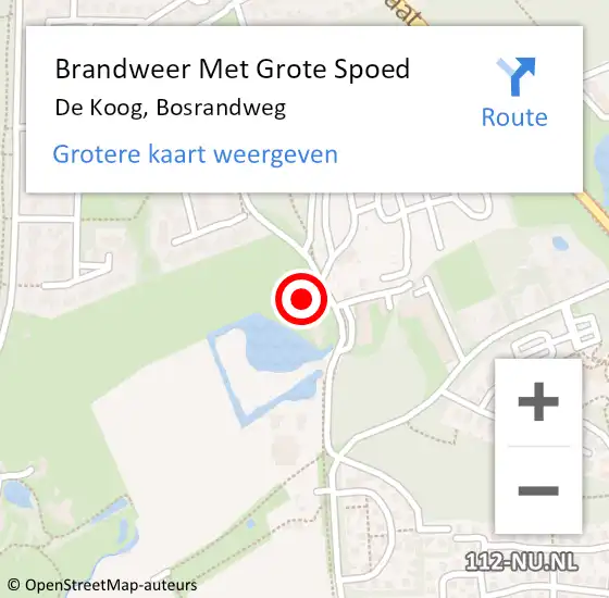 Locatie op kaart van de 112 melding: Brandweer Met Grote Spoed Naar De Koog, Bosrandweg op 14 maart 2015 20:02