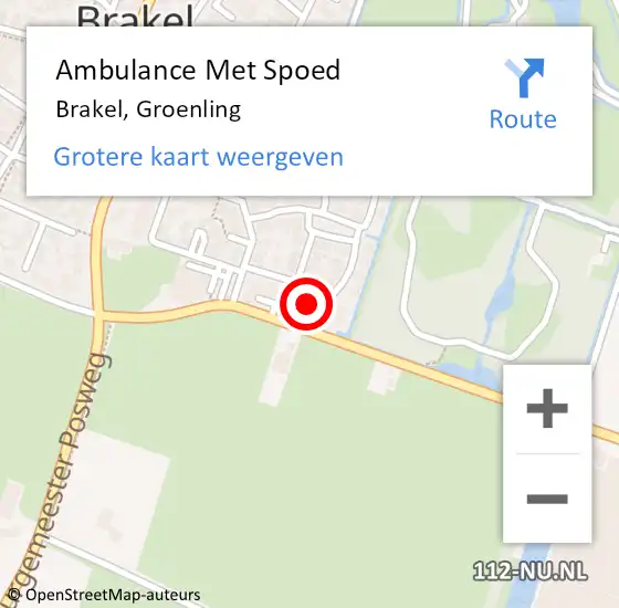 Locatie op kaart van de 112 melding: Ambulance Met Spoed Naar Brakel, Groenling op 14 maart 2015 20:34