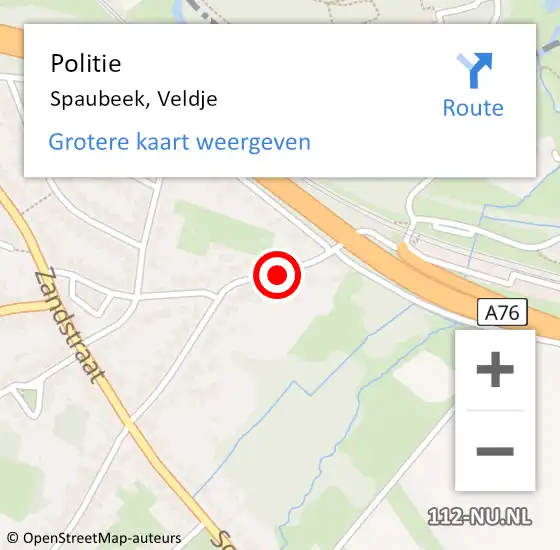 Locatie op kaart van de 112 melding: Politie Spaubeek, Veldje op 14 maart 2015 20:46