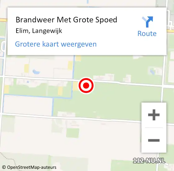 Locatie op kaart van de 112 melding: Brandweer Met Grote Spoed Naar Elim, Langewijk op 14 maart 2015 22:04