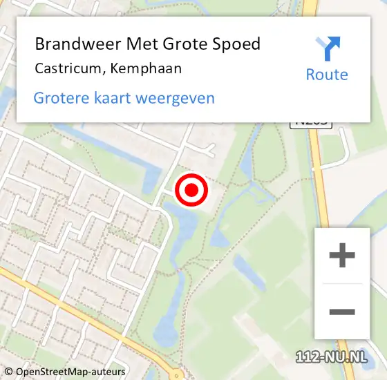 Locatie op kaart van de 112 melding: Brandweer Met Grote Spoed Naar Castricum, Kemphaan op 14 maart 2015 22:26