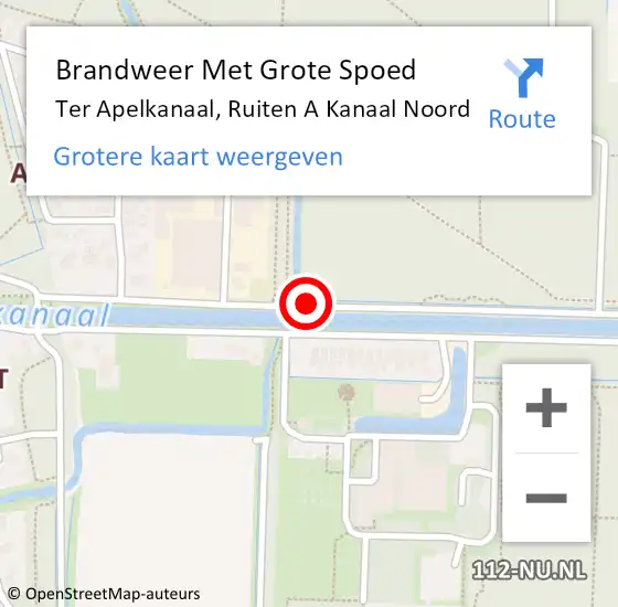 Locatie op kaart van de 112 melding: Brandweer Met Grote Spoed Naar Ter Apelkanaal, Ruiten A Kanaal Noord op 15 maart 2015 02:53