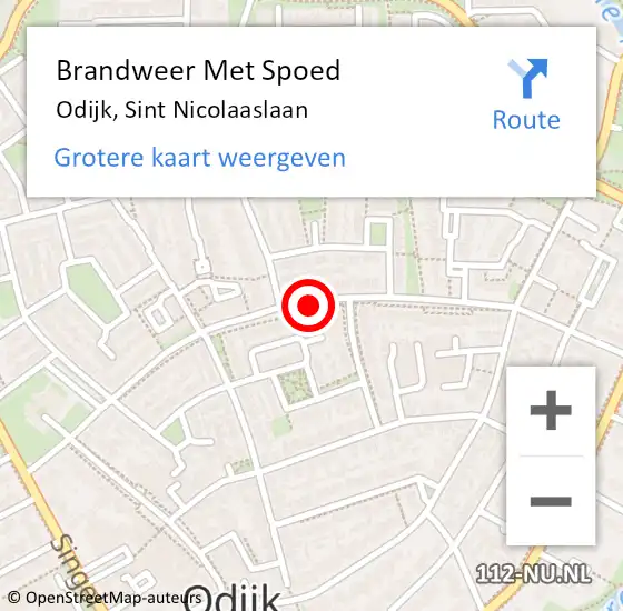 Locatie op kaart van de 112 melding: Brandweer Met Spoed Naar Odijk, Sint Nicolaaslaan op 15 maart 2015 03:58