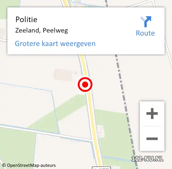 Locatie op kaart van de 112 melding: Politie Zeeland, Peelweg op 15 maart 2015 04:13