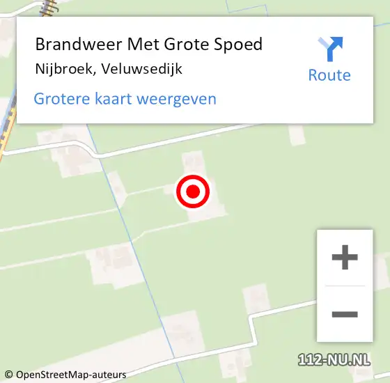 Locatie op kaart van de 112 melding: Brandweer Met Grote Spoed Naar Nijbroek, Veluwsedijk op 15 maart 2015 05:15