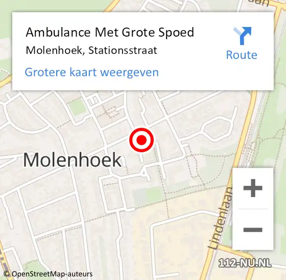 Locatie op kaart van de 112 melding: Ambulance Met Grote Spoed Naar Molenhoek, Stationsstraat op 15 maart 2015 07:32