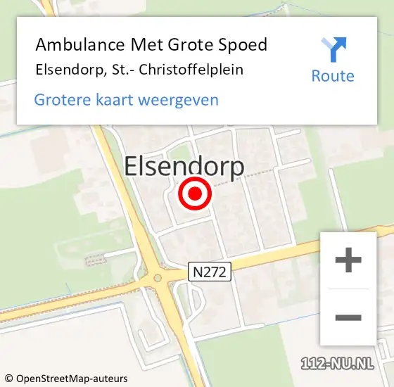 Locatie op kaart van de 112 melding: Ambulance Met Grote Spoed Naar Elsendorp, St.- Christoffelplein op 15 maart 2015 10:26