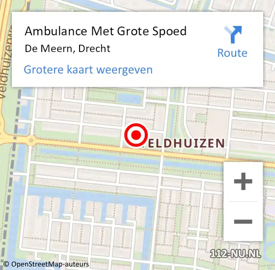 Locatie op kaart van de 112 melding: Ambulance Met Grote Spoed Naar De Meern, Drecht op 15 maart 2015 12:50