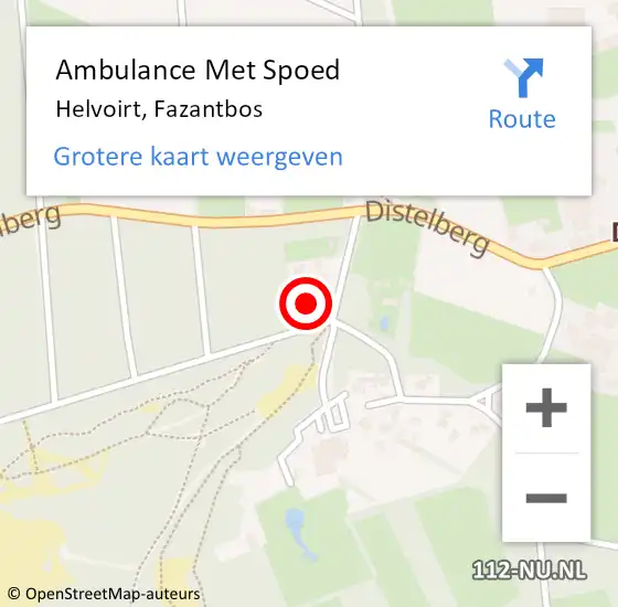 Locatie op kaart van de 112 melding: Ambulance Met Spoed Naar Helvoirt, Fazantbos op 15 maart 2015 13:38